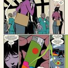 Dialoge: "Ich brauche dich." "Ist Tyler okay?" "Ja. Carla passt auf..." Illustration: Zwei Personen umarmen sich.