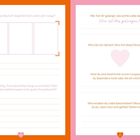 Links: Fragen zu Freundschaften, leere Kästen, orange Rahmen. Rechts: Fragen zu Liebe, rosa Rahmen, Herzsymbol.