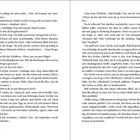 Seiten mit viel Text. Auf Seite 12: Dialog über Saarbrücken und Berge. Seite 13: Begrüßung im Bergcamp durch Markus.