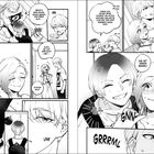 Dialog in Manga-Stil: Personen diskutieren laut und körperlich. Szenen von Umarmungen und emotionalen Gesten.