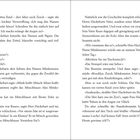 Zwei Buchseiten einer Geschichte über die Familie Hackebart und die Namenswahl für ihre Kinder namens Zosch und Mönkemeier.