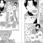 Zwei Personen im Manga-Stil, sprechen miteinander. Eine ist erleichtert, die andere wirkt verlegen. Sie stehen in einem Flur.