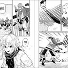 Manga-Szene mit Kampf. Texte: "Ushio Watatsumi!", "Kannst du stehen?", "Dein Kopf ... gehört mir!", "Dapp", "Ho".