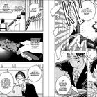 Manga-Szene: Zwei Männer, einer mit Revolver, der andere am Laptop. Text über Waffenbeherrschung und Munition. Dynamische Aktion.
