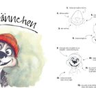 "Rockiges Erdmännchen" zeigt ein illustriertes Erdmännchen mit roter Mütze und schwarzer Jacke. Daneben eine Zeichnungsanleitung.