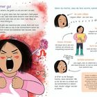 Texte: "Wut tut nicht immer gut", "Wenn du merkst, dass die Wut kommt...". Illustrationen eines wütenden und eines ruhigeren Kindes.