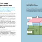 Preissteigerungen bei Einfamilienhäusern 2023, 2021, 2018. Illustration: Haus mit Preisniveau in Farben.