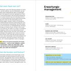 Auf der rechten Seite steht "Erwartungsmanagement" mit Kategorien wie "Organisation" und "Team". Links sind Texte über Teams und Erwartungen.