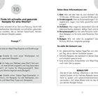 Seite mit Tipps zur Erstellung eines Wochenplans für gesunde Rezepte, inkl. Zeit, Ernährungsstil, Vorlieben, Personenanzahl, Budget.