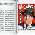 Links: Zitat über Nudismus und Schönheiten. Rechts: Al-Capone-Cover mit Hut, "ON THE SPOT", 50c, und Bildunterschrift.
