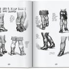 "EROTIC LEG & FOOT LOOKS OF PARIS THIS WINTER. MORE BIG LEGS." Illustration von Beinpaaren in modischen Stiefeln und Hosen.