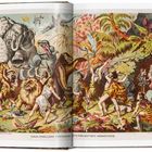 "Cave-dwellers contending with prehistoric monsters." Illustr. von Menschen und urzeitl. Tieren in dichtem Dschungel.
