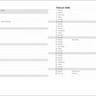 Kalender für Januar und Februar 2028. Feiertage: Neujahr, Heilige Drei Könige, Valentinstag, Rosenmontag, Fastnacht.