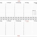Kalenderseite für März: KW 11 bis KW 12, mit Notizlinien und kleinem Schaf-Illustration, das ein Eis hält.