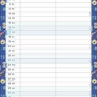 Kalenderlayout für Mai mit Feiertagen wie "Maifeiertag", "Christi Himmelfahrt", "Muttertag". Illustration: Zwei Minions entspannen auf Kissen.