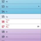 05 2027, Mai, Feiertage: Maifeiertag, Christi Himmelfahrt, Muttertag, Pfingsten, Fronleichnam. Ein vertikaler Kalender.