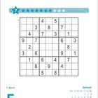 7-Sterne-Sudoku-Rätsel, 1. Woche, 5. Januar, Dienstag. Kalender unten rechts mit Mond- und Sonnenzeiten.