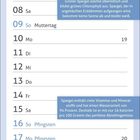 01 Sa Maifeiertag; 06 Do Christi Himmelfahrt; 09 So Muttertag; 16 So Pfingsten; 24 Mo 21.  
Bild eines Spargeltellers.