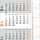 Kalenderblätter Mai, Juni und Juli 2027; Wochentage in einer Reihe, Tage des Monats darunter. Feiertage markiert.