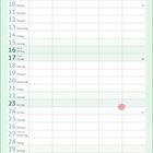 Eine Monatstabelle für Mai, darunter ein Zitat: "Ein grüner Daumen macht das Leben bunter." Illustration eines Mädchens mit Pflanzen.