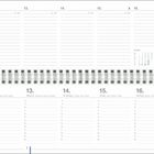 Wochenkalender mit Daten vom 11. bis 17. Januar, Tage in Deutsch und Englisch. Kalenderwochen am unteren Rand.