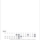 Kalender für Mai. Wochenbeginn Montag. Feiertage: 1.5., 6.5., 9.5., 16./17.5., 27.5.