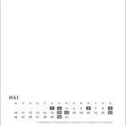 Kalender für Mai. Feiertage: 1., 6., 9., 16./17., 27. Markierte Tage: 1, 2, 6, 9, 16, 17, 23, 30.