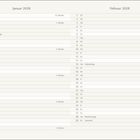 Kalender für Januar und Februar 2028. Feiertage: Neujahr (1.1), Heilige Drei Könige (6.1), Valentinstag (14.2), Rosenmontag (28.2), Fastnacht (29.2).