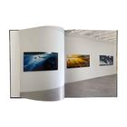 Galerieansicht mit modernen Unterwasser-Gemälden an weißen Wänden, einige zeigen Fische und Meeresszenen.