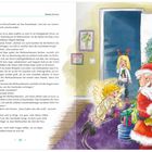 Geschichte von Eleanor Armster. Frieda trifft einen Engel und den Weihnachtsmann beim Weihnachtsbaum.