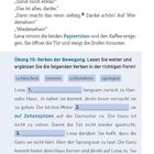 Übung 10: Verben der Bewegung. Verben ergänzen: schleichen, rennen, schlendern, springen. Darf es sonst noch etwas sein?