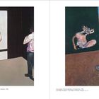 Links: "Francis Bacon, Porträtstudie von Gilbert de Botton beim Sprechen, 1986."  
Rechts: "Francis Bacon, Zwei Porträtstudien von George Dyer, 1968."  
Illustrationen mit verzerrten Figuren.