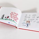 Links: „Ich heirate direkt nach der Grundschule...“ mit Kinderzeichnung. Rechts: „Bei uns dürfen Männer...“ mit Figur.