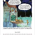 „Wieder den Hausschlüssel vergessen?“ „Lass nur, Schatz!“ Widder ziehen Karren vor Burg, Kalender Mai 2027.