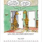 Illustration von zwei Giraffen im Raum. Eine sagt: "Ich fühl mich heut total zerknittert!", die andere: "Leg dich aufs Bügelbrett."