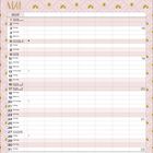 Kalender für Mai 2017, mit Wochentagen und Feldern zum Schreiben. Rosa Hintergrund mit goldenen Mustern.