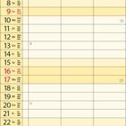 Kalender für Mai 2027 in Gelb. Feiertage: 1., 3., 6., 9., 16., 17., 23., 24., 27., 30., 31. Wochentage in mehreren Sprachen.