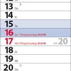 Kalender für Mai 2027 mit Feiertagen: Maifeiertag, Christi Himmelfahrt, Muttertag, Pfingstsonntag, Pfingstmontag, Fronleichnam.