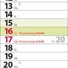 Kalender für Mai 2027, zeigt Feiertage: Maifeiertag, Christi Himmelfahrt, Muttertag, Pfingstsonntag, Pfingstmontag, Fronleichnam.