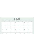 Kalenderblatt für April mit Wochentagen von Montag bis Sonntag. Monatsbeginn am Donnerstag, endet am Freitag.