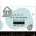 „Im Job ist es wie bei einem Banküberfall: Ohne die richtigen Komplizen wird das nichts.“ Bank- und Geldsack-Illustration.