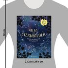 "Atlas der Sternbilder: Entdecke die Geheimnisse des Nachthimmels." Ein blau-violettes Cover mit Sternbildern.