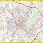 Stadtplan von Bielefeld, zeigt Straßen und Umgebung. Links Werbung für „Bielefeld 24 Stunden“.