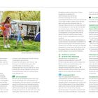 Gebrauchsanweisung, WLAN-Zone und/oder WLAN 80-100% Abdeckung, GPS-Koordinaten. Frau mit zwei Kindern vor einem Zelt.