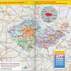 Deine Extra Faltkarte: Karte von Tschechien mit Regionen wie Böhmen und Mähren, inklusive Highlights und App-Download-Hinweis.