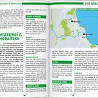 "Messongí & Moraítika" beschreibt zwei Küstenorte mit Stränden und Tavernen. Rechts zeigt eine Karte ihre Lage.