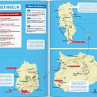 "Ostinseln", "Marco Polo Highlights", Kartengrafiken von Sal, Maio, Boa Vista mit Highlights wie Stränden und Aktivitäten.