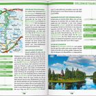 ERLEBNISTOUREN, Grillen nach dem Baden, Vom ruhigen Flusslauf zur Stromschnelle. Links Karte, rechts Landschaftsfoto.