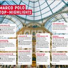 Karte von Mailands Ausgehvierteln mit Tipps zu Bars und Clubs, inklusive Arco della Pace und Isola, sowie Marco Polo Highlights.