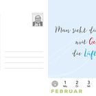 Man sieht die Lerchen mit Gesang in die Lüfte steigen. Februar Kalender, Woche 5, Montag 1 bis Sonntag 7.